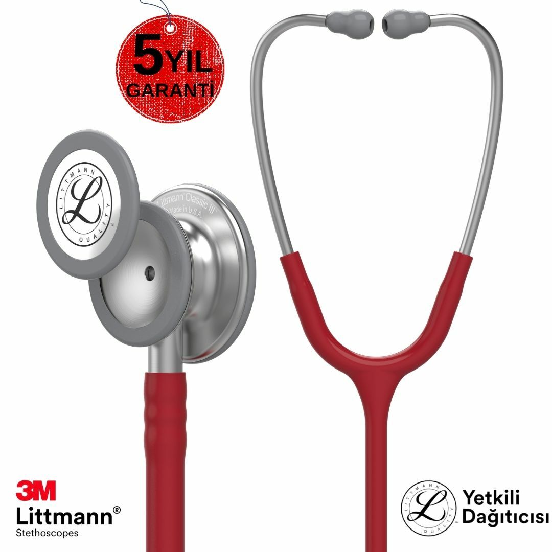 3M Littmann Klasik 3 Steteskop 5627 Bordo Hortum