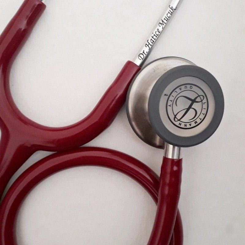 3M Littmann Klasik 3 Steteskop 5627 Bordo Hortum YAY KISMINA İSİM - Hem Yay Hem Çan