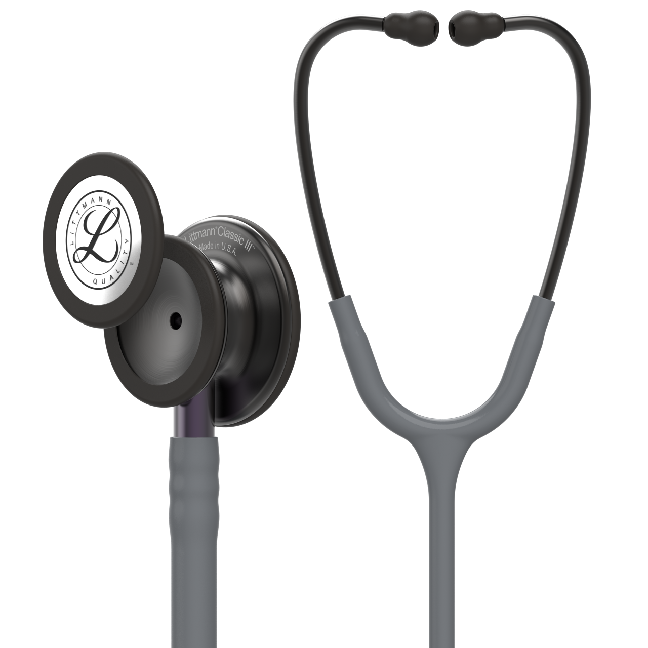 3M Littmann Klasik 3 Steteskop 5873 Gri Hortum Smoke Çan YAY KISMINA İSİM - Çan Kısmına