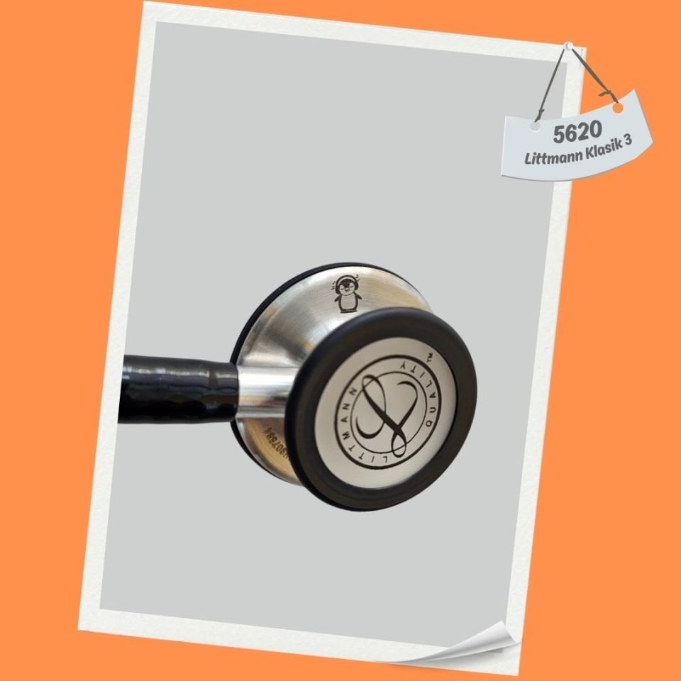 3M Littmann Klasik 3 Steteskop  5620 Siyah Hortum YAY KISMINA İSİM - Şekil istemiyorum