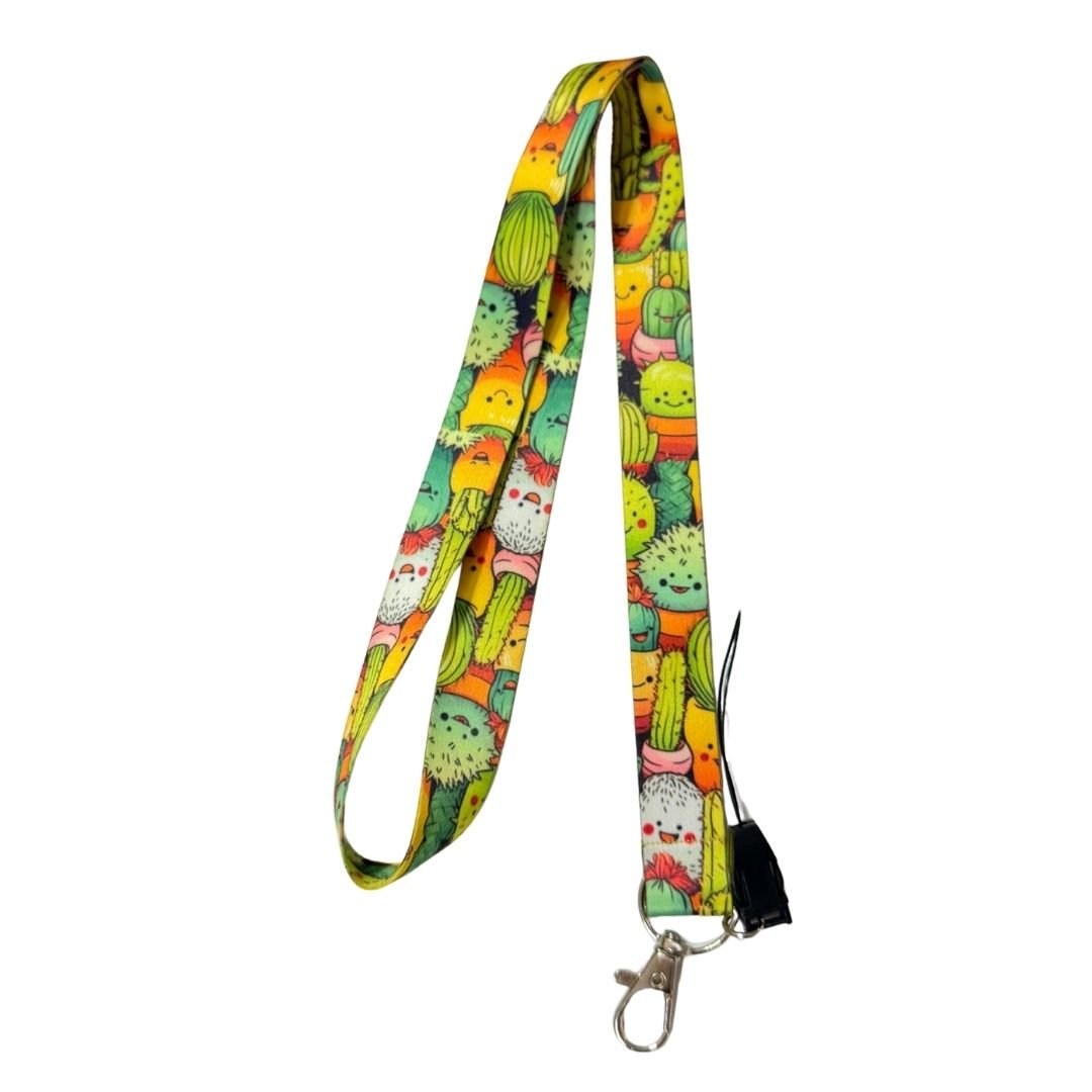 Neşeli Kaktüsler Temalı Boyun Askı İpi (b69)