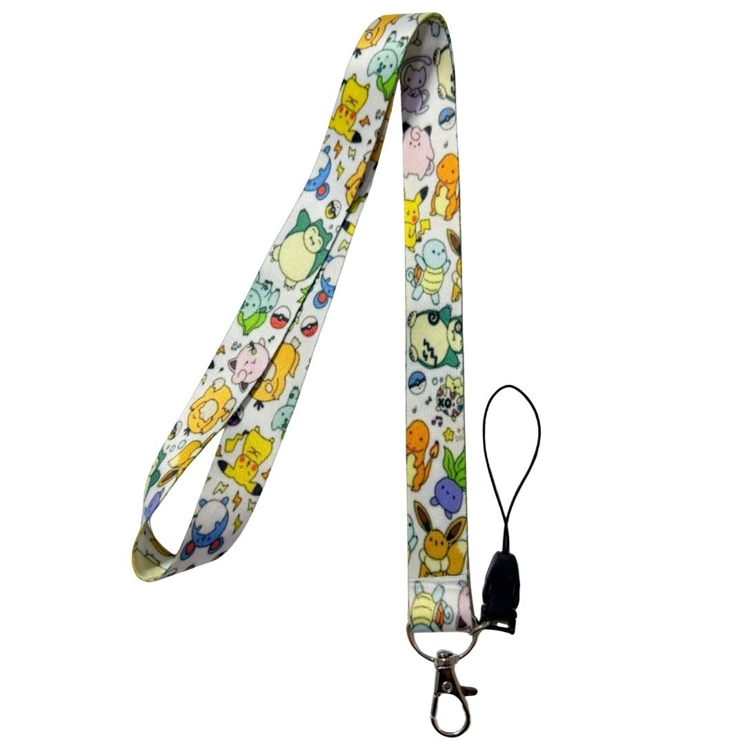 Pokemon Ve Arkadaşları Beyaz Temalı Boyun Askı İpi (b71)