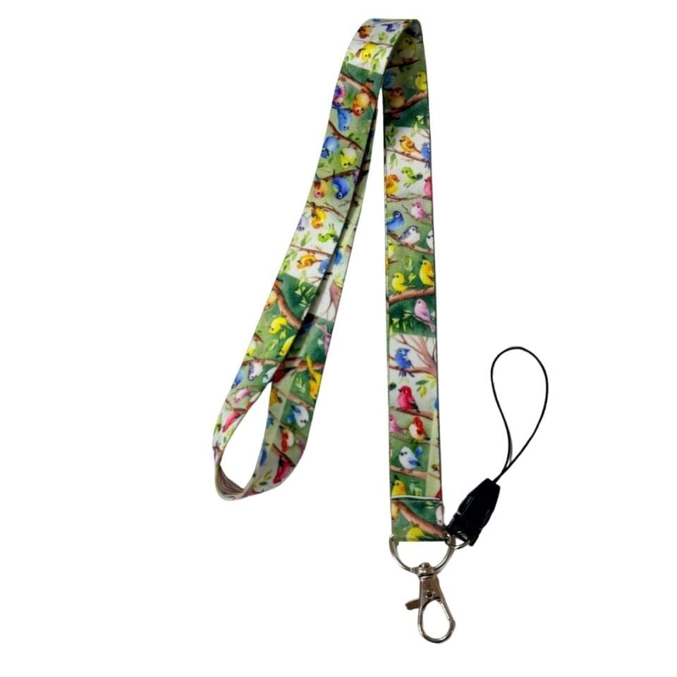 Huzurlu Kuşlar Temalı Boyun Askı İpi (b78)