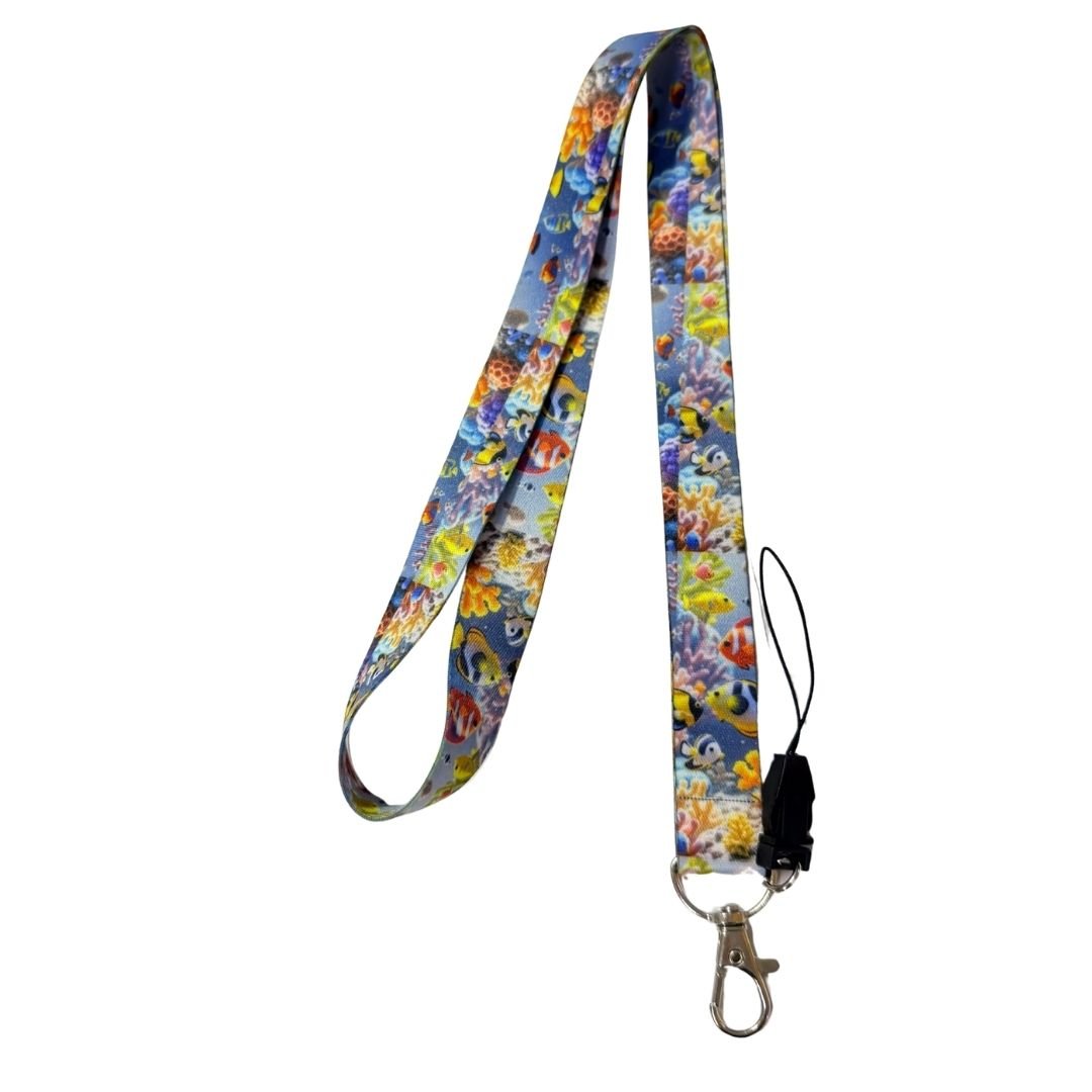 Akvaryum Renkli Balıklar Temalı Boyun Askı İpi (b80)