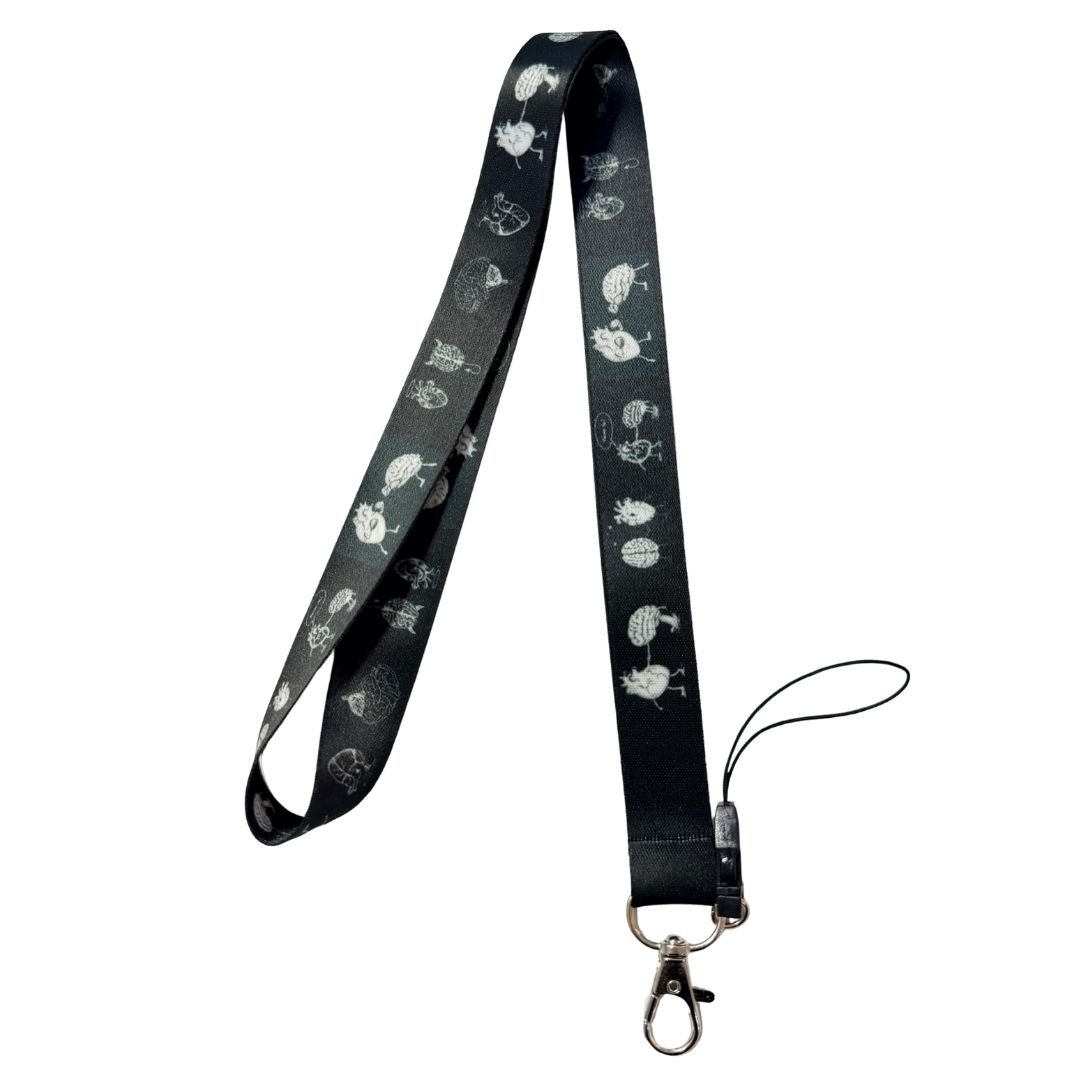 Beyin Ve Kalp Temalı Boyun Askı İpi (b82)