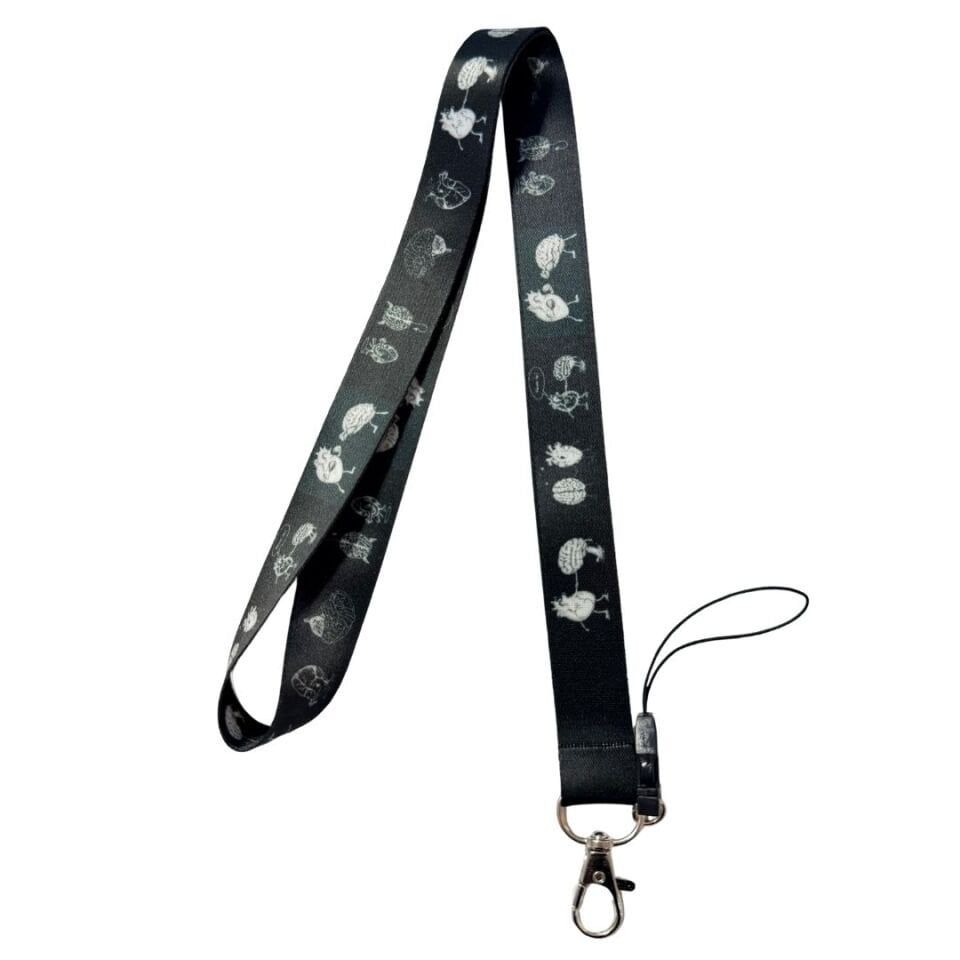 Beyin Ve Kalp Temalı Boyun Askı İpi (b82)