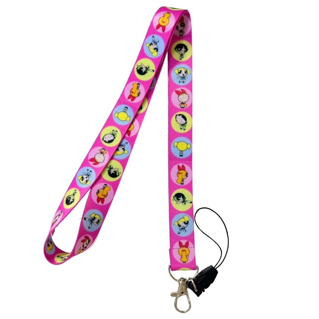 Powerpuff Girls - 4 Temalı Pembe Boyun Askı İpi (b94)
