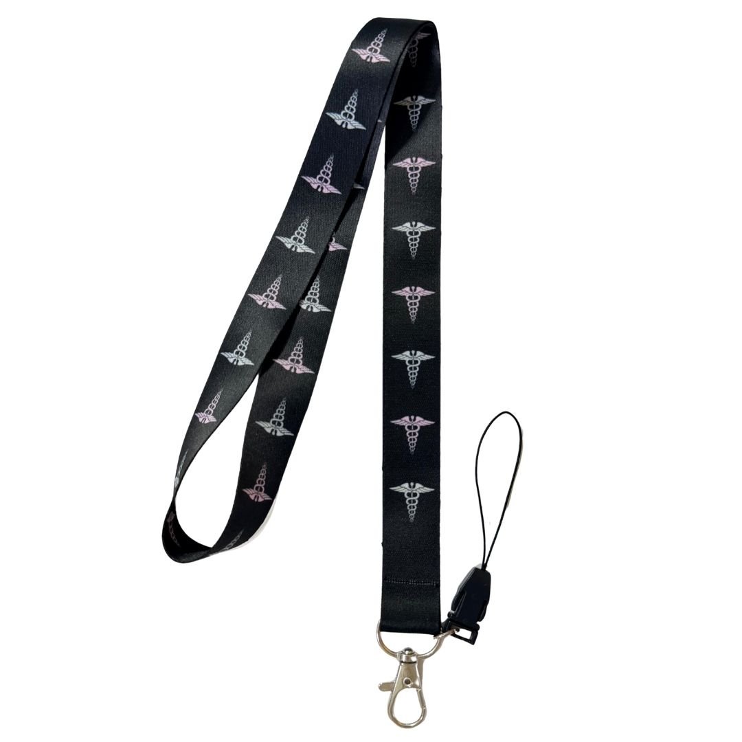 Tıp Temalı Mor Ve Gümüş Boyun Askı İpi (b96)