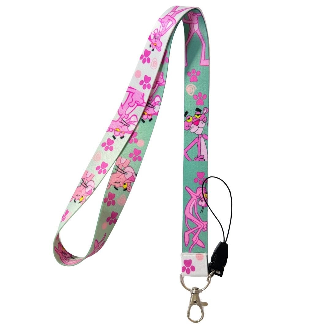 Pembe Panter - 2 Temalı Yeşil Boyun Askı İpi (b99)