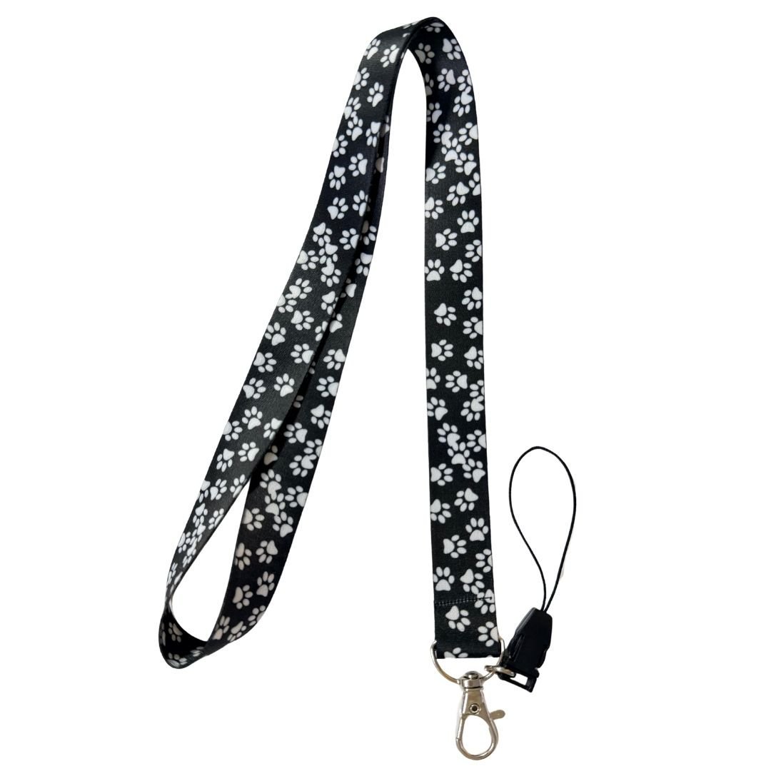Minik Patiler Temalı Siyah Beyaz Boyun Askı İpi (b106)
