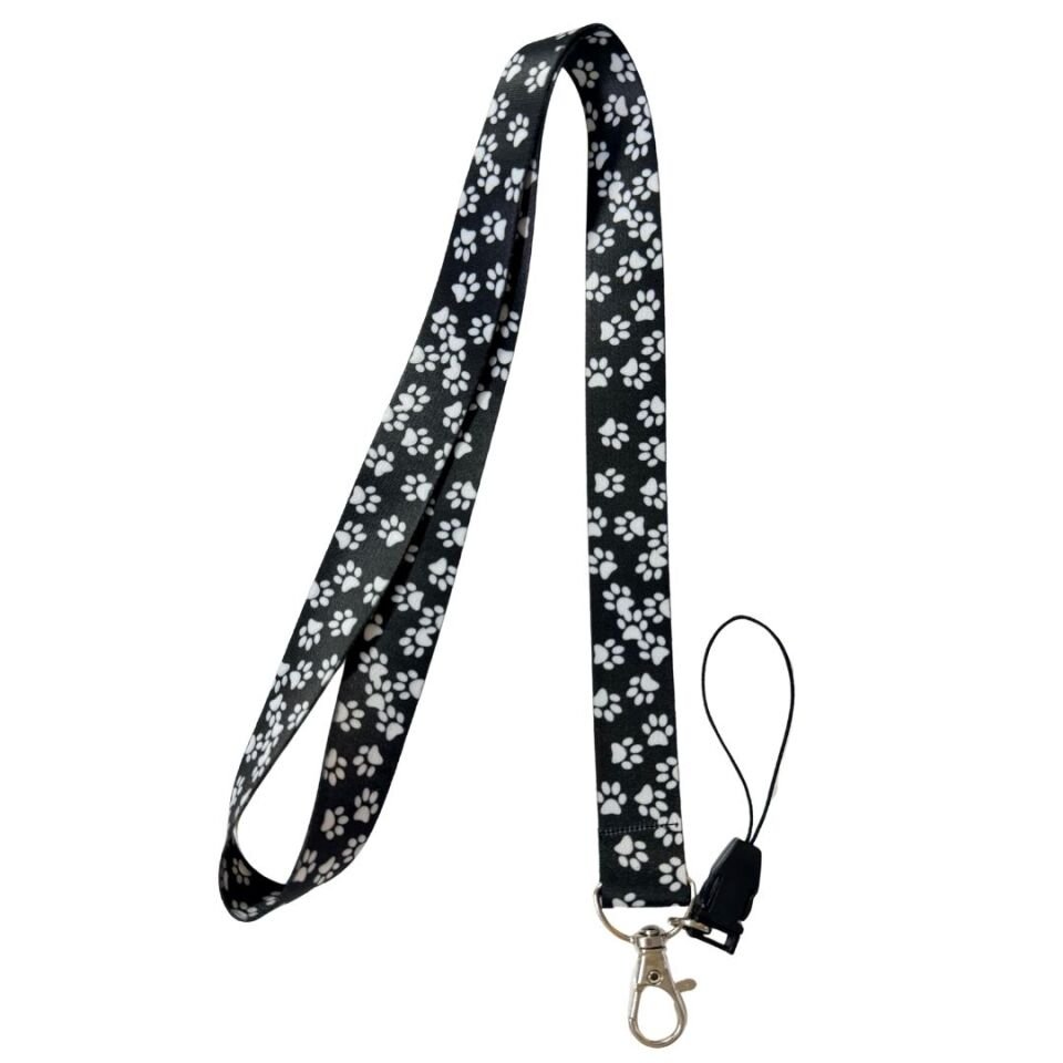 Minik Patiler Temalı Siyah Beyaz Boyun Askı İpi (b106)