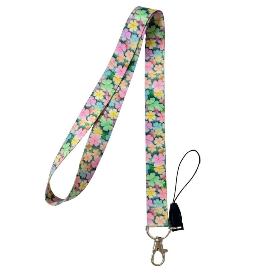 Renkli Yoncalar Temalı Boyun Askı İpi (b113)