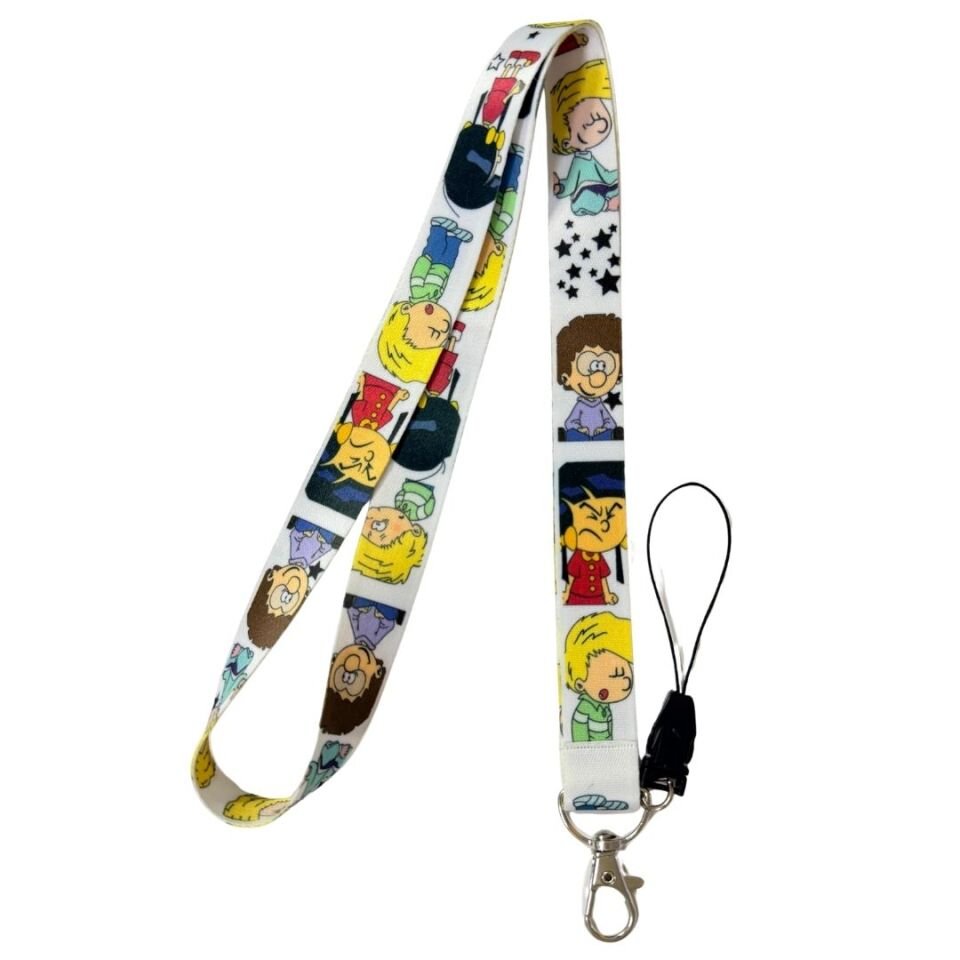 Cedric - 4 Temalı Beyaz Boyun Askı İpi (b116)