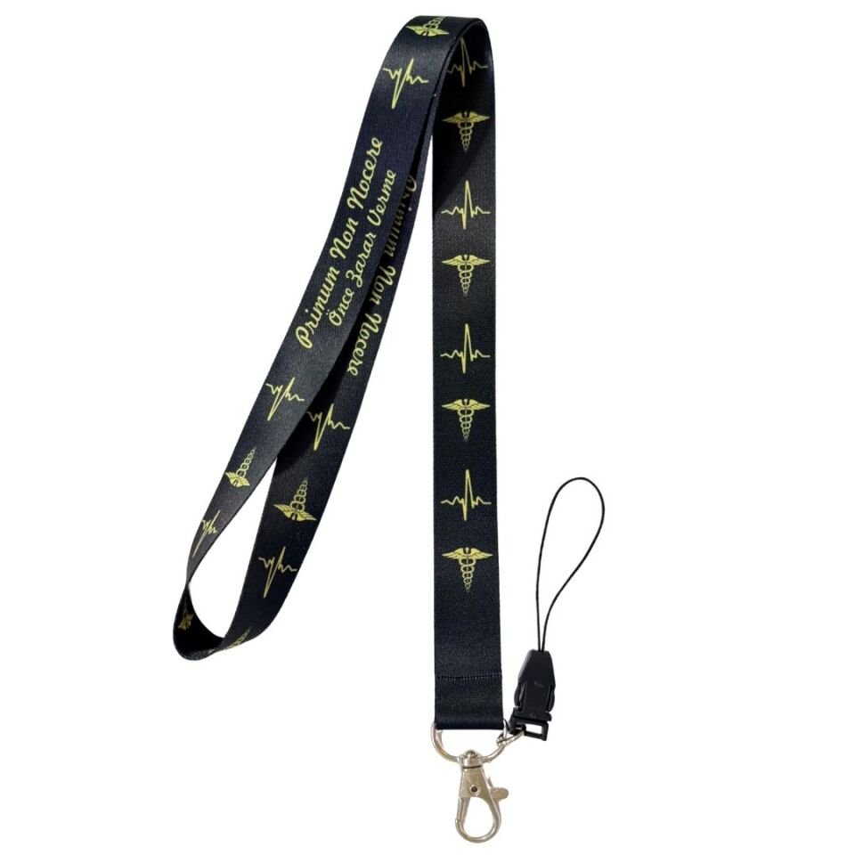 Tıp Sembolü - Sarı Temalı Boyun Askı İpi (b117)