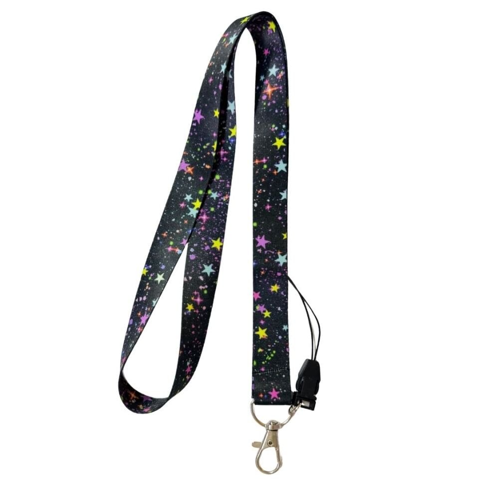 Renkli Yıldızlar - 2 Temalı Boyun Askı İpi (b123)