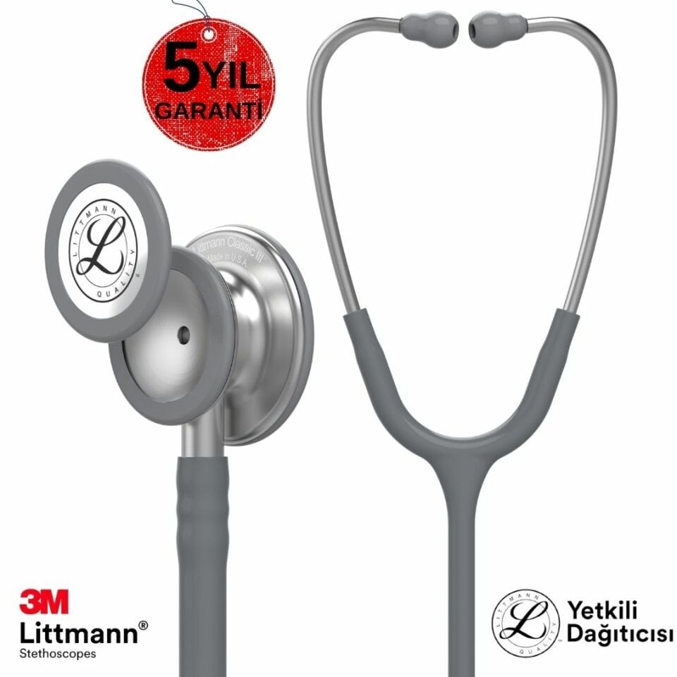 3M Littmann Klasik 3 Steteskop  5621 Gri Hortum