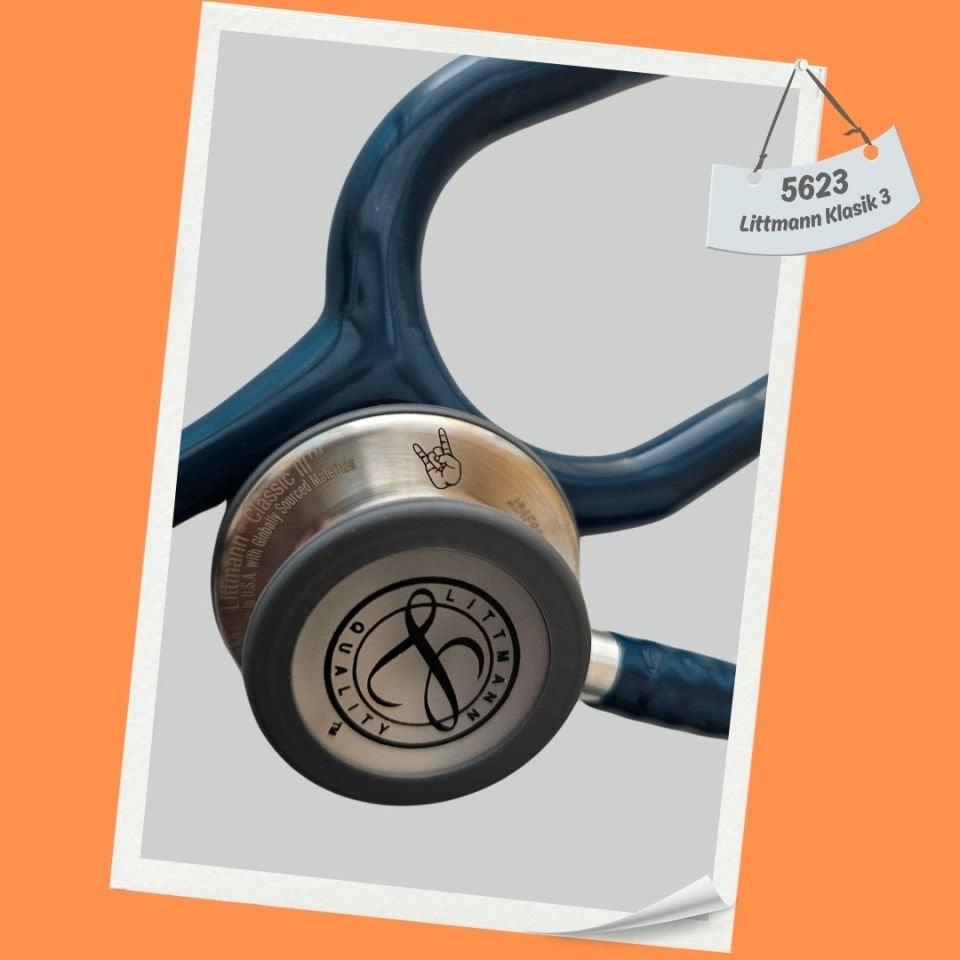 3M Littmann Klasik 3 Steteskop  5623 Karayip Mavisi Hortum YAY-ÇAN KISMINA İSİM - Şekil istemiyorum