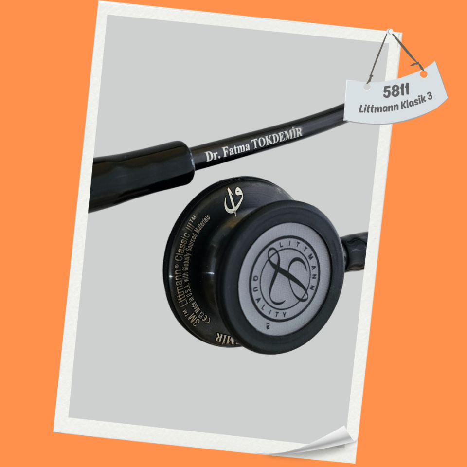 3M Littmann Klasik 3 Stetoskop 5811 Siyah Hortum Smoke Çan