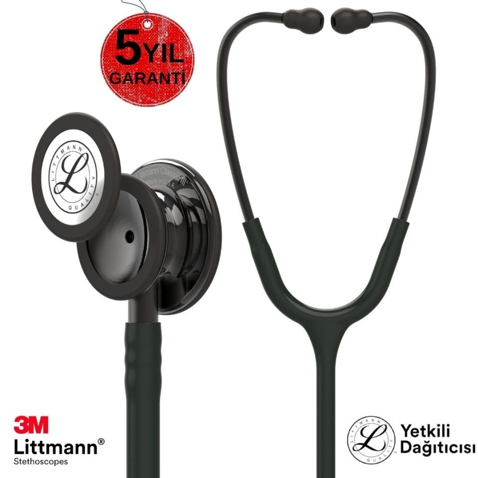 3M Littmann Klasik 3 Stetoskop 5811 Siyah Hortum Smoke Çan