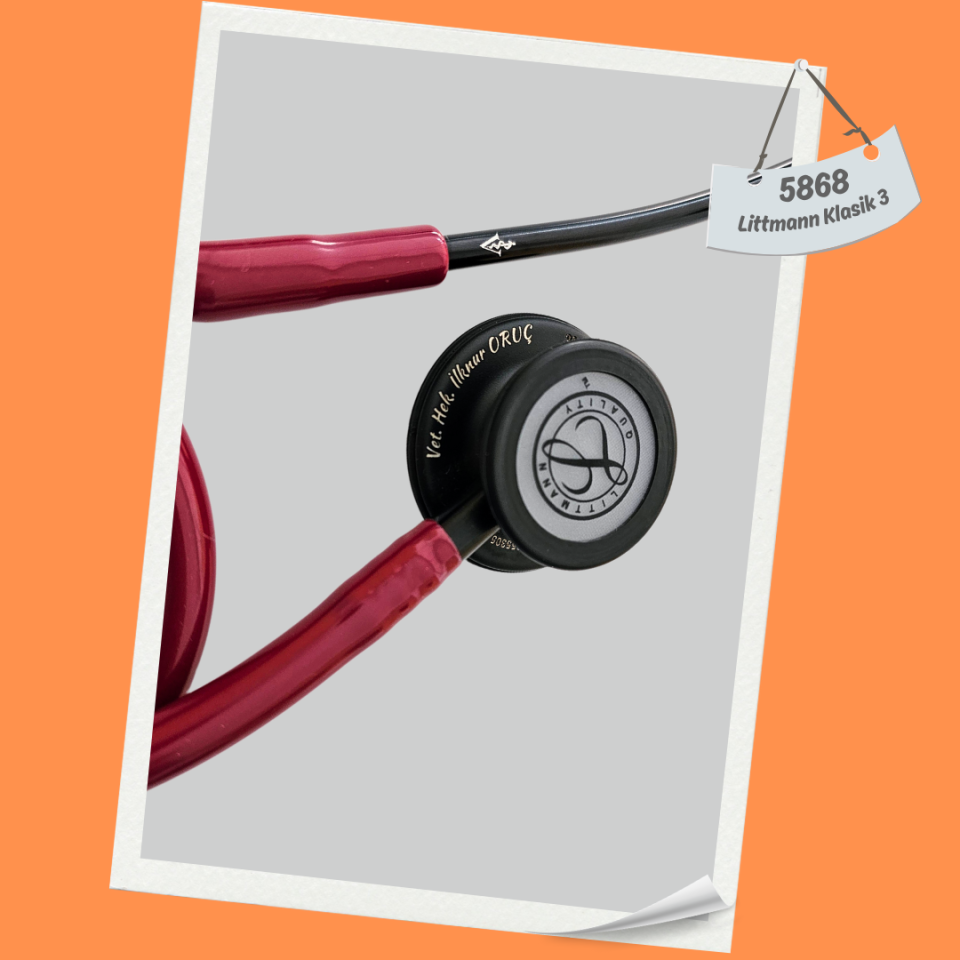 3M Littmann Klasik 3 Steteskop 5868 Bordo Hortum Siyah Çan