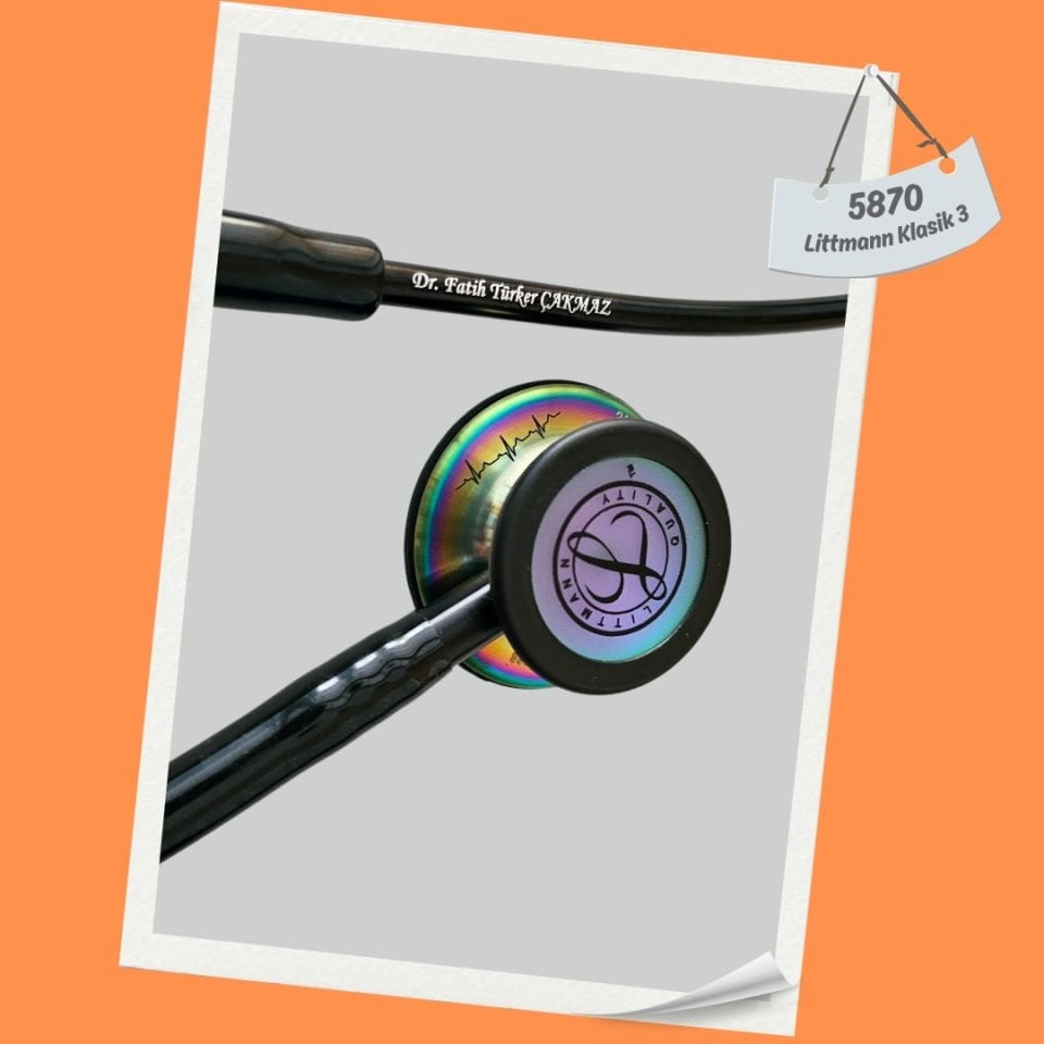 3M Littmann Klasik 3 Steteskop 5870 Siyah Hortum Gökkuşağı Çan