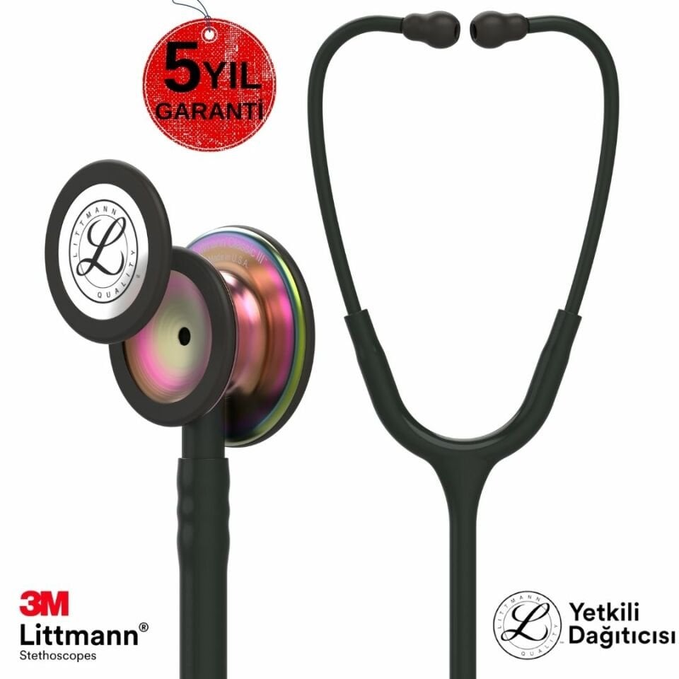 3M Littmann Klasik 3 Steteskop 5870 Siyah Hortum Gökkuşağı Çan
