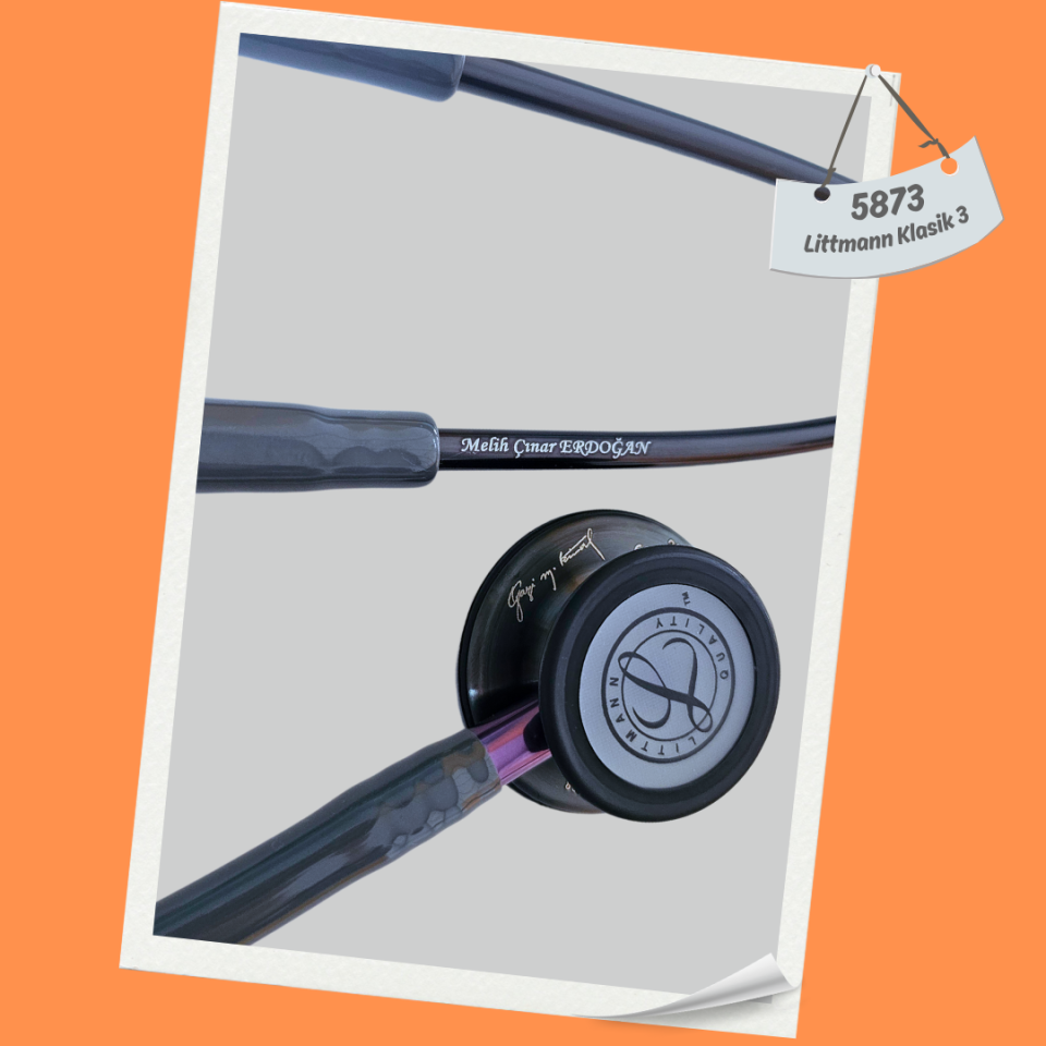 3M Littmann Klasik 3 Steteskop 5873 Gri Hortum Smoke Çan İSİM İSTEMİYORUM - Yay kısmına