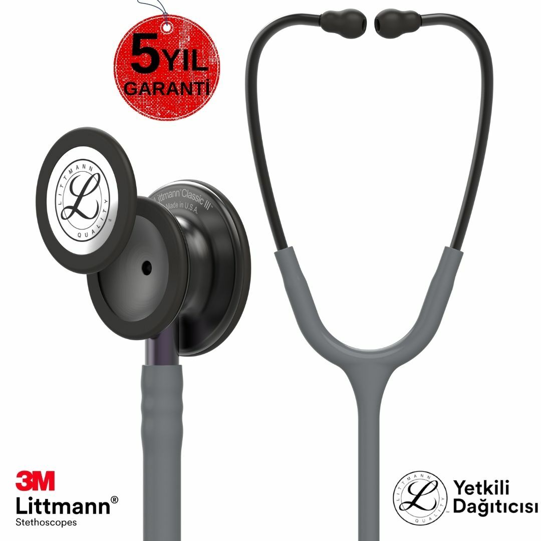 3M Littmann Klasik 3 Steteskop 5873 Gri Hortum Smoke Çan