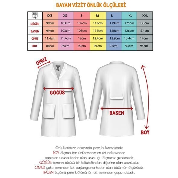 Bayan Hakim Yaka Laboratuvar Önlüğü (Alpaka Kumaş)