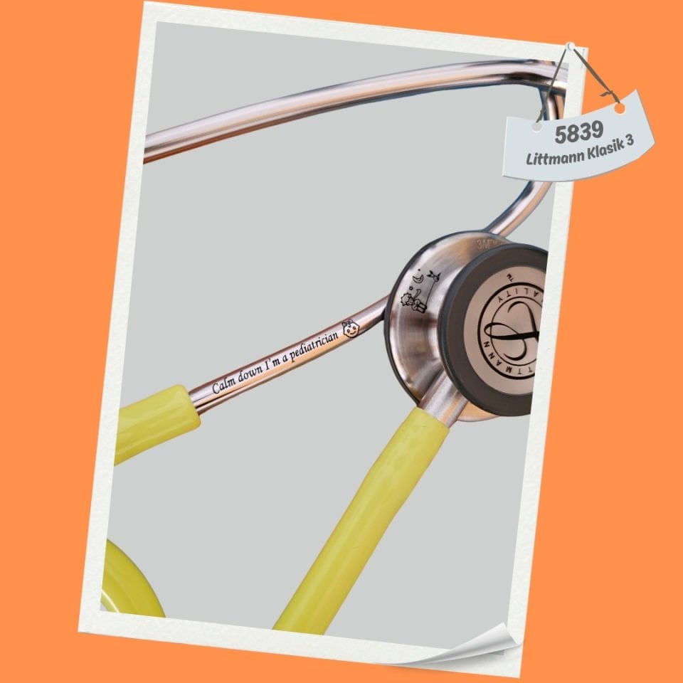 3M Littmann Klasik 3 Steteskop 5839 Limon Sarısı Hortum Paslanmaz Çelik Çan