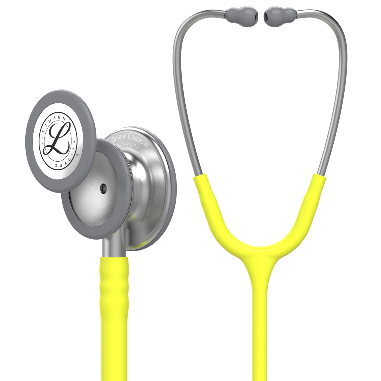 3M Littmann Klasik 3 Steteskop 5839 Limon Sarısı Hortum Paslanmaz Çelik Çan YAY KISMINA İSİM - Yay kısmına