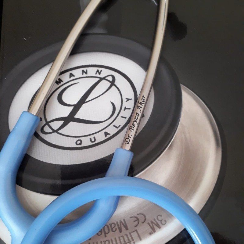 3M Littmann Klasik3 Steteskop  5630 Buz Mavisi Hortum YAY-ÇAN KISMINA İSİM - Çan Kısmına