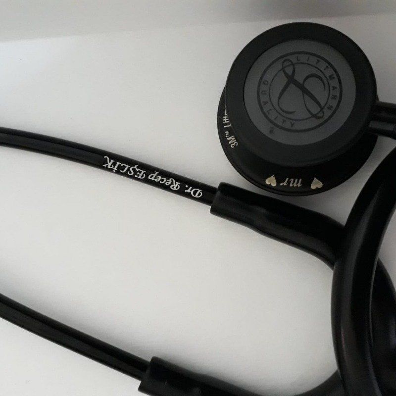 3M Littmann Klasik 3 Steteskop 5803 Simsiyah YAY-ÇAN KISMINA İSİM - Çan Kısmına