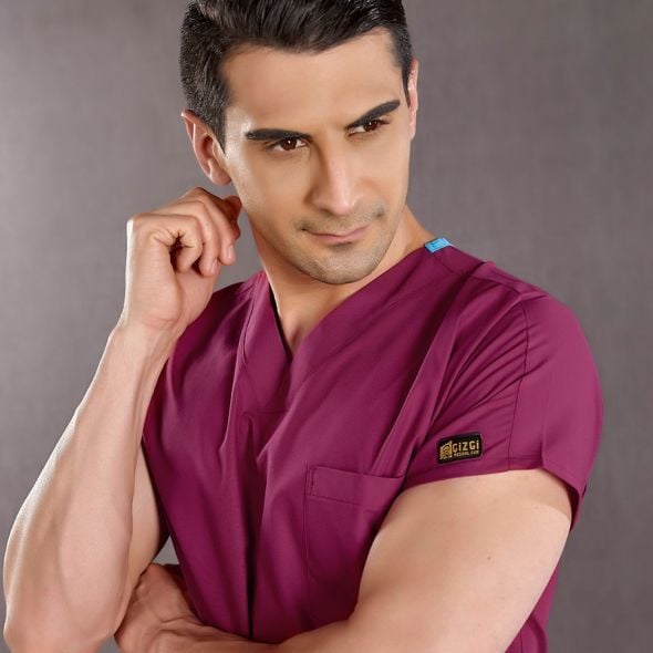Vişne Dr Greys Scrubs (Terikoton/İnce Kumaş)  t100