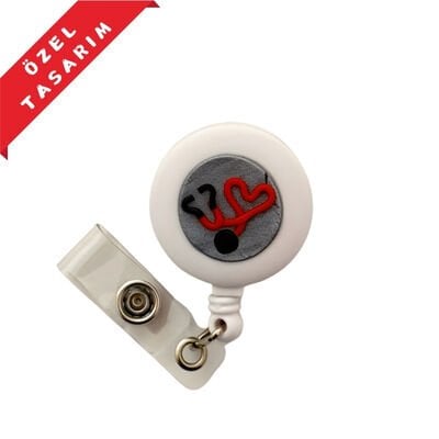 Metalik Gri Premium Kırmızı Kalpli Stetoskop Yoyo