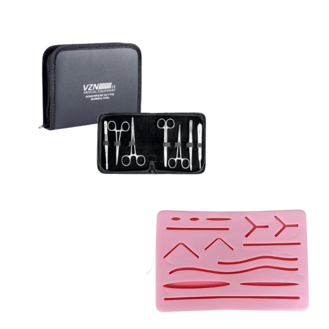 Cerrahi set ve süturlu ped (iğne ve iplik dahil değildir)