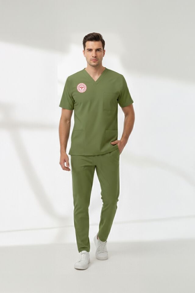 Eczacı Forması Scrubs Likralı Takım Sağlık Bakanlığı Uyumlu-Grasshopper