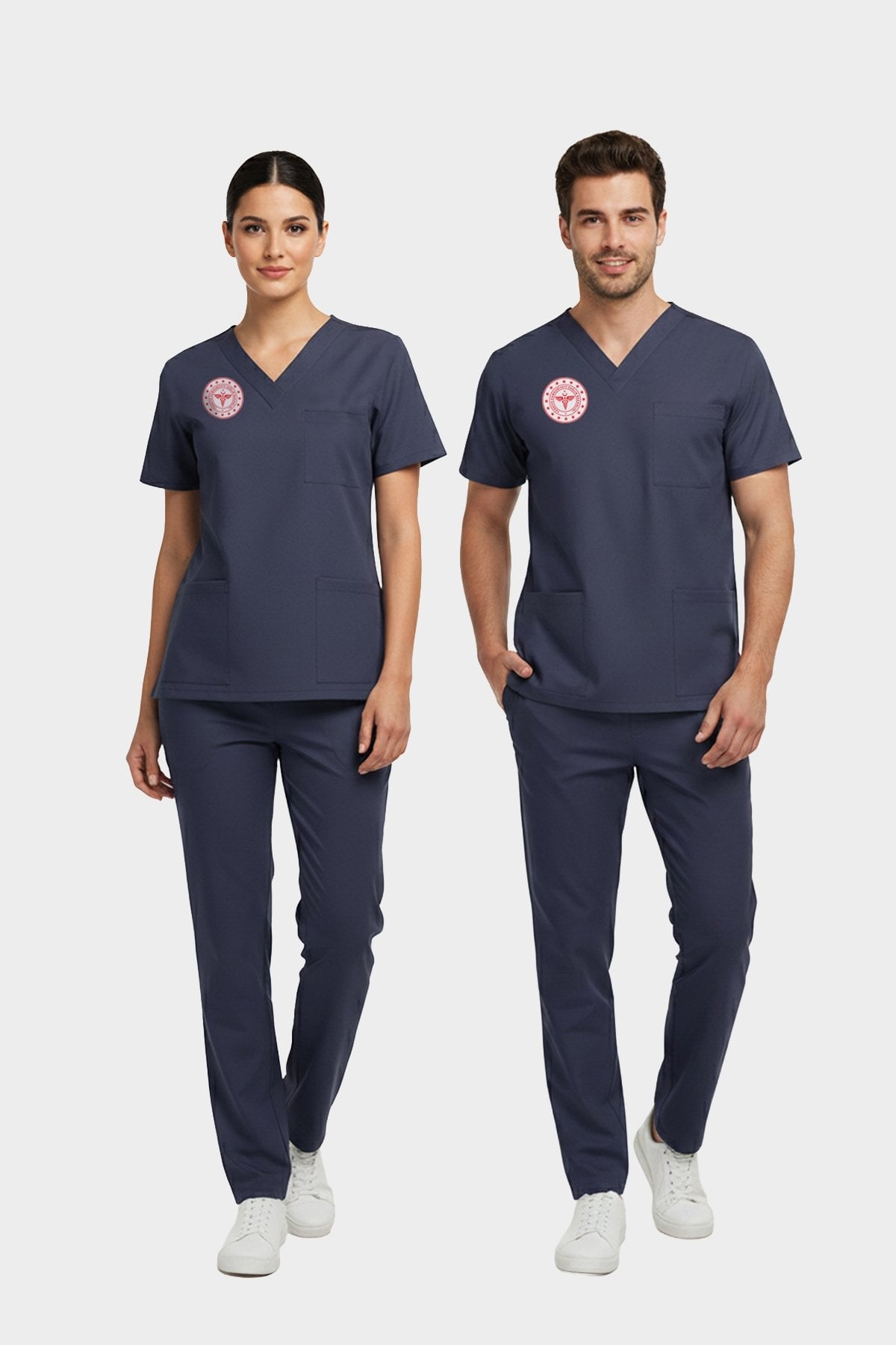 Hemşire Forması Scrubs Likralı Takım Sağlık Bakanlığı Uyumlu-Patriot Blue