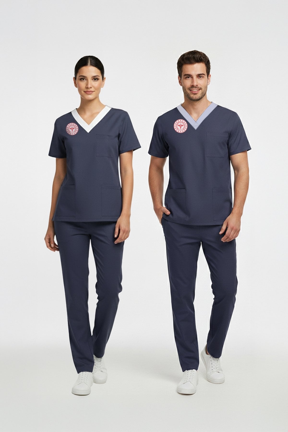 Sorumlu Hemşire Forması Scrubs Likralı Takım Sağlık Bakanlığı Uyumlu-Patriot Blue