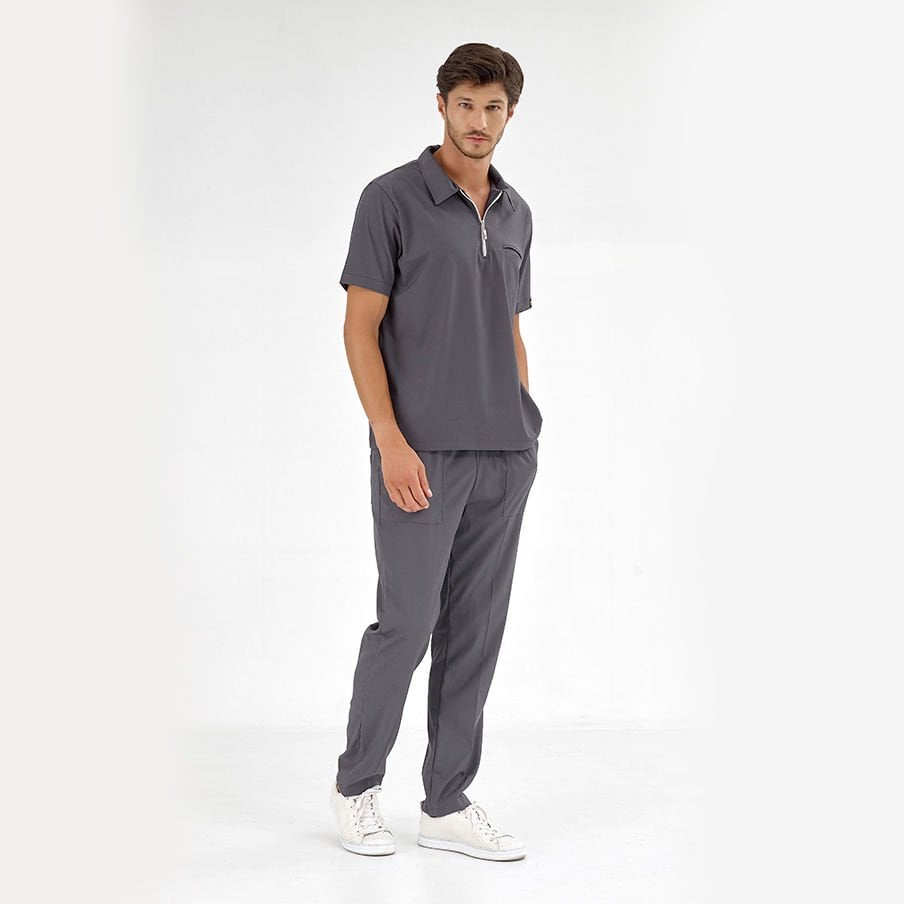 Füme Polo Lüks Likra Scrubs Takım