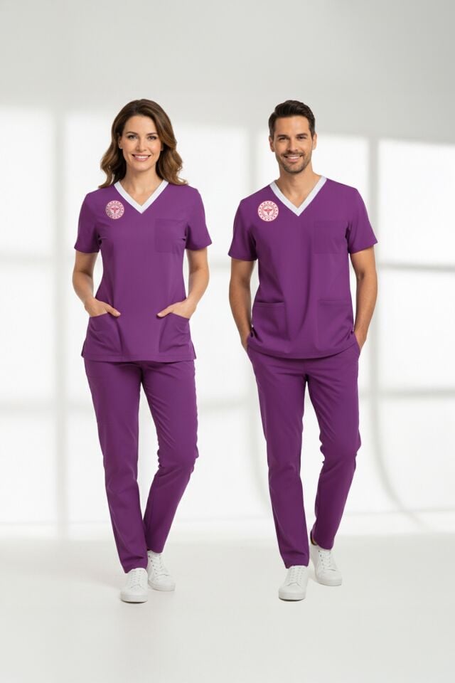 Sorumlu Ebe Forması Scrubs Likralı Takım Sağlık Bakanlığı Uyumlu-Byzantium