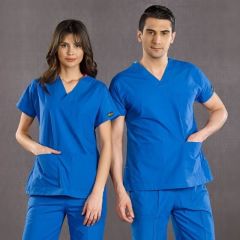 Dr Greys Scrubs aks Mavisi Tek Üst  Terikoton (İnce Kumaş)
