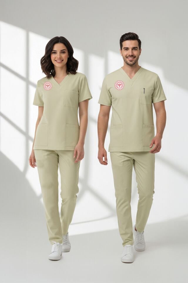 Teknisyen-Tekniker -Tıbbi Sekreter Forması Scrubs Likralı Takım Sağlık Bakanlığı Uyumlu-Moth