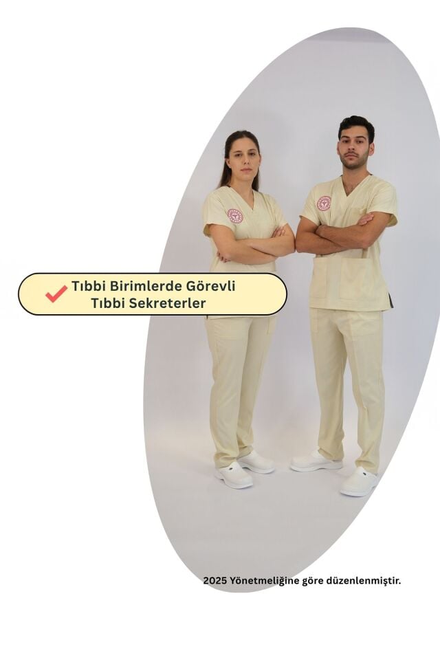 Teknisyen-Tekniker -Tıbbi Sekreter Forması Scrubs Likralı Takım Sağlık Bakanlığı Uyumlu-Moth