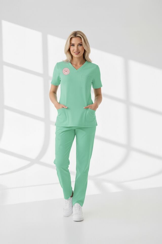 Aile Sağlığı Forması Scrubs Likralı Takım Sağlık Bakanlığı Uyumlu-Bermuda