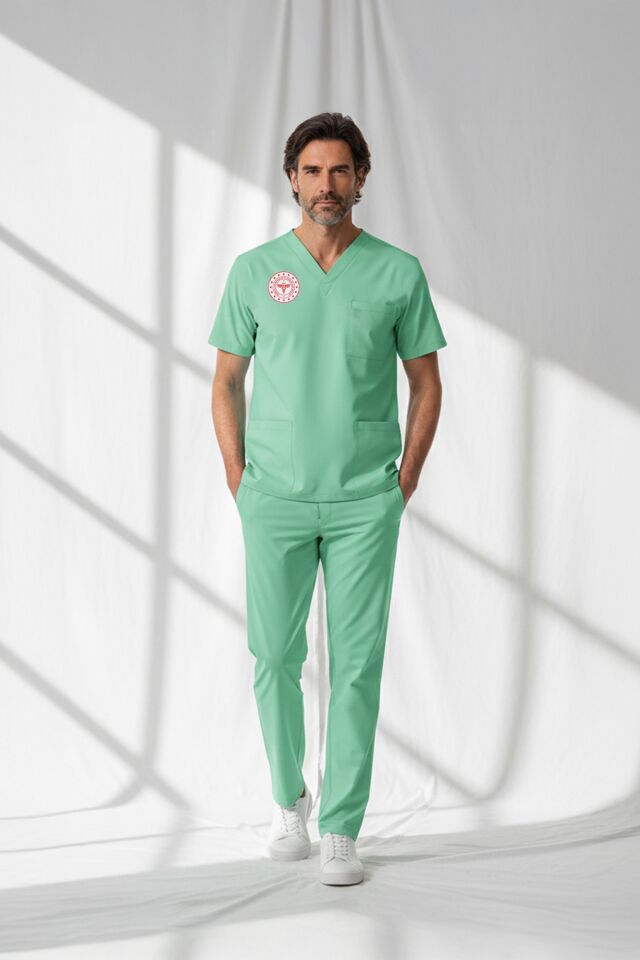 Aile Sağlığı Forması Scrubs Likralı Takım Sağlık Bakanlığı Uyumlu-Bermuda