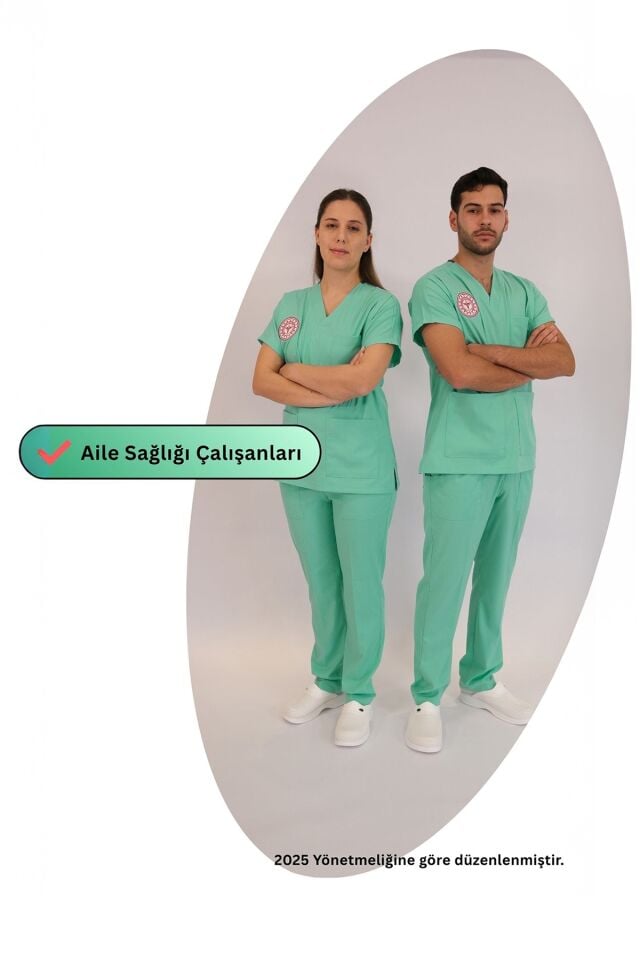 Aile Sağlığı Forması Scrubs Likralı Takım Sağlık Bakanlığı Uyumlu-Bermuda