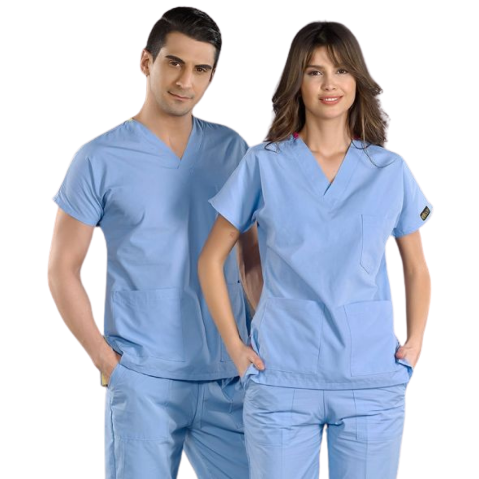 Açık Mavi Dr Greys Scrubs (Terikoton/İnce Kumaş)  t100