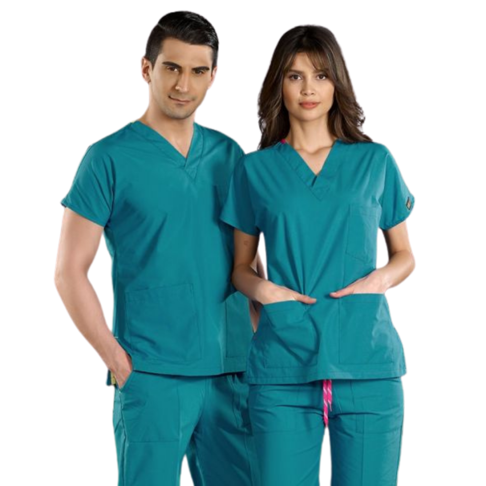 Açık Petrol Yeşili Dr Greys Scrubs (Terikoton/İnce Kumaş)  t100