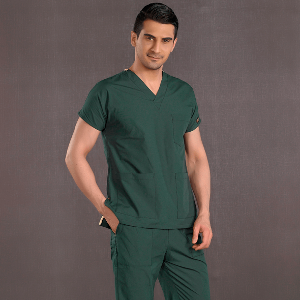 Avcı Yeşili Dr Greys Scrubs (Terikoton/İnce Kumaş)  t100